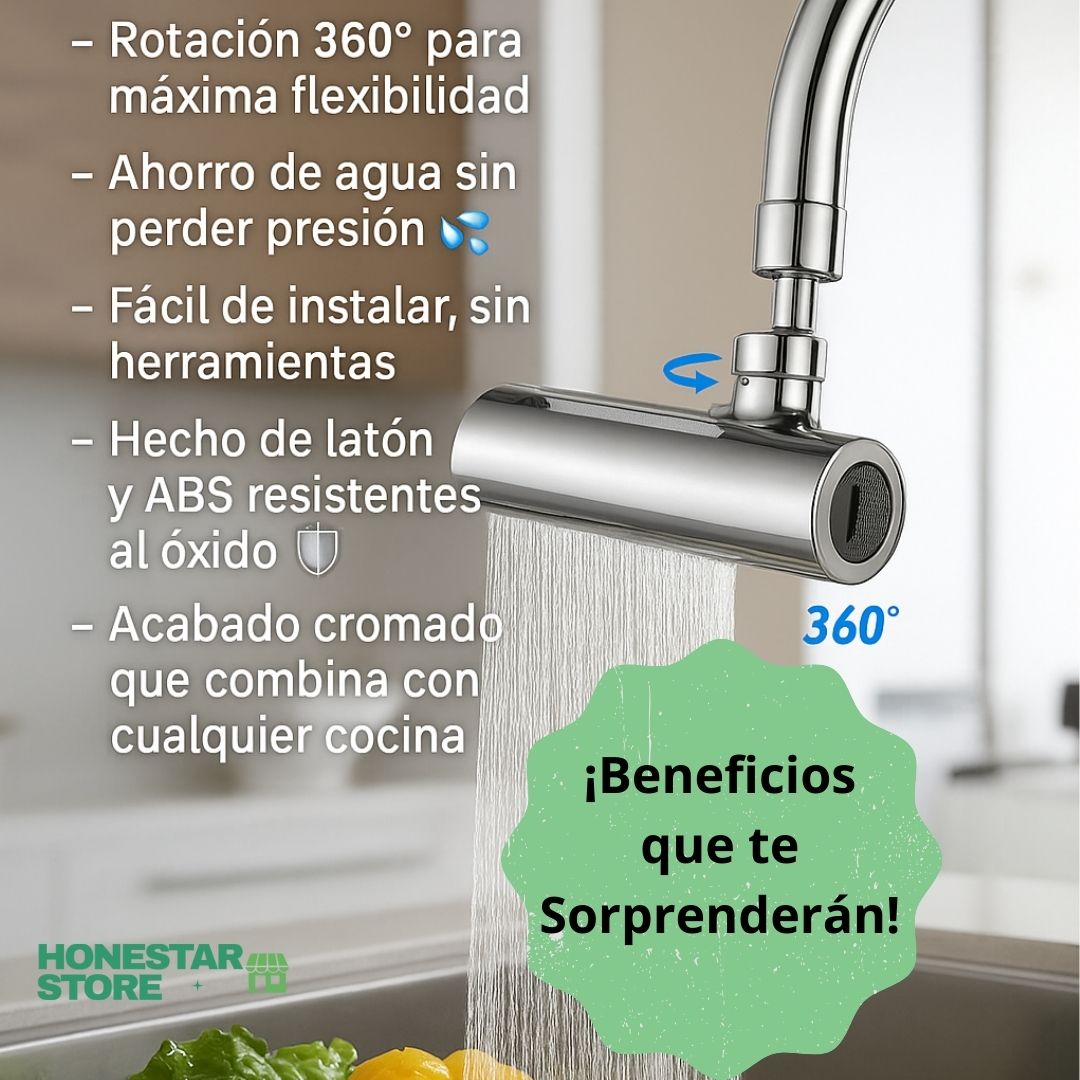 Grifo 360° Premium 4 en 1 | Comodidad y limpieza facil