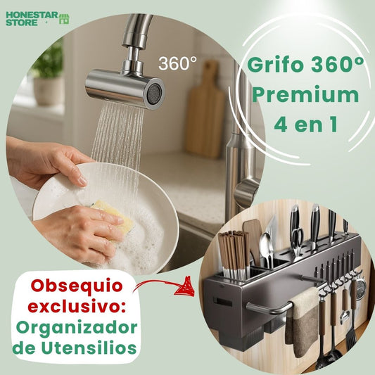 Grifo 360° Premium 4 en 1 | Comodidad y limpieza facil