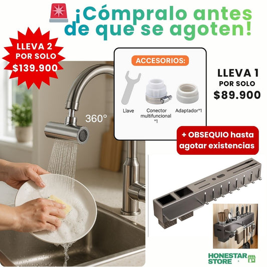 Grifo 360° Premium 4 en 1 | Comodidad y limpieza facil