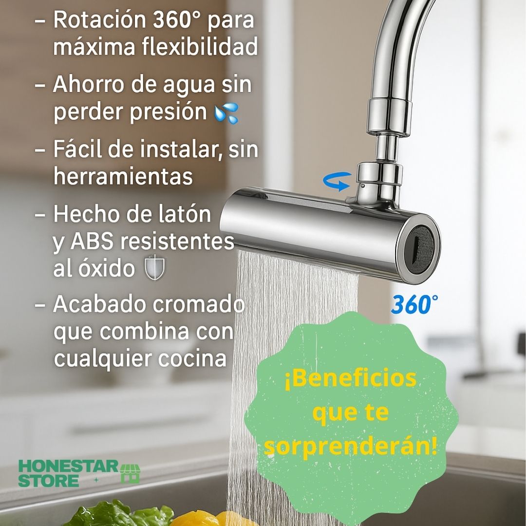 Grifo 360° Premium 4 en 1 | Comodidad y limpieza facil