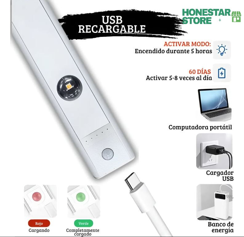 Lámpara LED con Sensor de Movimiento 40 cm