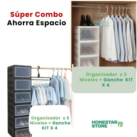Combo Maximiza | Organizadores + kit ganchos prácticos